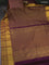 Kanchipuram silk saree wine shade with allover zari woven brocade weaves and long rich zari woven border