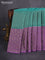 Kanchipuram soft silk saree teal green shade and lavender shade with allover zari woven brocade weaves and long zari woven border