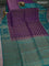 Kanchipuram soft silk saree violet and peacock green with allover zari woven brocade weaves and long rich zari woven border