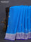 Banarasi chiffon silk saree cs blue and blue with silver zari woven buttas and silver zari woven border