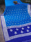 Banarasi chiffon silk saree cs blue and blue with paisley silver zari woven buttas and floral silver zari woven border