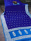 Banarasi chiffon silk saree royal blue and cs blue with silver zari woven buttas and silver zari woven border