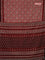 Jaipur cotton saree marron and black with allover kalamkari prints and printed border