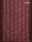 Jaipur cotton saree maroon and black with allover kalamkari prints and printed border