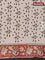 Jaipur cotton saree beige and maroon black with allover kalamkari prints and printed border