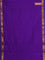 10 yards Poly cotton saree violet and dark mustard with plain body and rettapet zari woven border