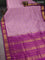 10 yards silk cotton saree light pink and purple with allover zari checks & buttas and zari woven border