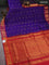 10 yards silk cotton saree blue and maroon with allover vairaosi pattern & zari buttas and zari woven border