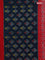 Ikat cotton saree peacock blue and red with allover ikat butta weaves and long ikat style border