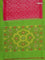 Ikat cotton saree pink and green with allover ikat weaves and simple border