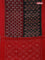 Ikat cotton saree maroon black and red with allover half & half style and simple border