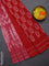 Ikat cotton saree pink shade and red with allover ikat weaves and simple border
