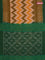 Ikat cotton saree multi colour and green with allover ikat weaves and simple border