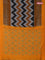 Ikat cotton saree multi colour and mustard shade with allover zig zag weaves and simple border