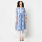 Abstract Printed Kurta with Lace Highlight