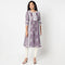Abstract Printed Kurta with Lace Highlight