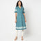Buta Print Side Pleated Kurta