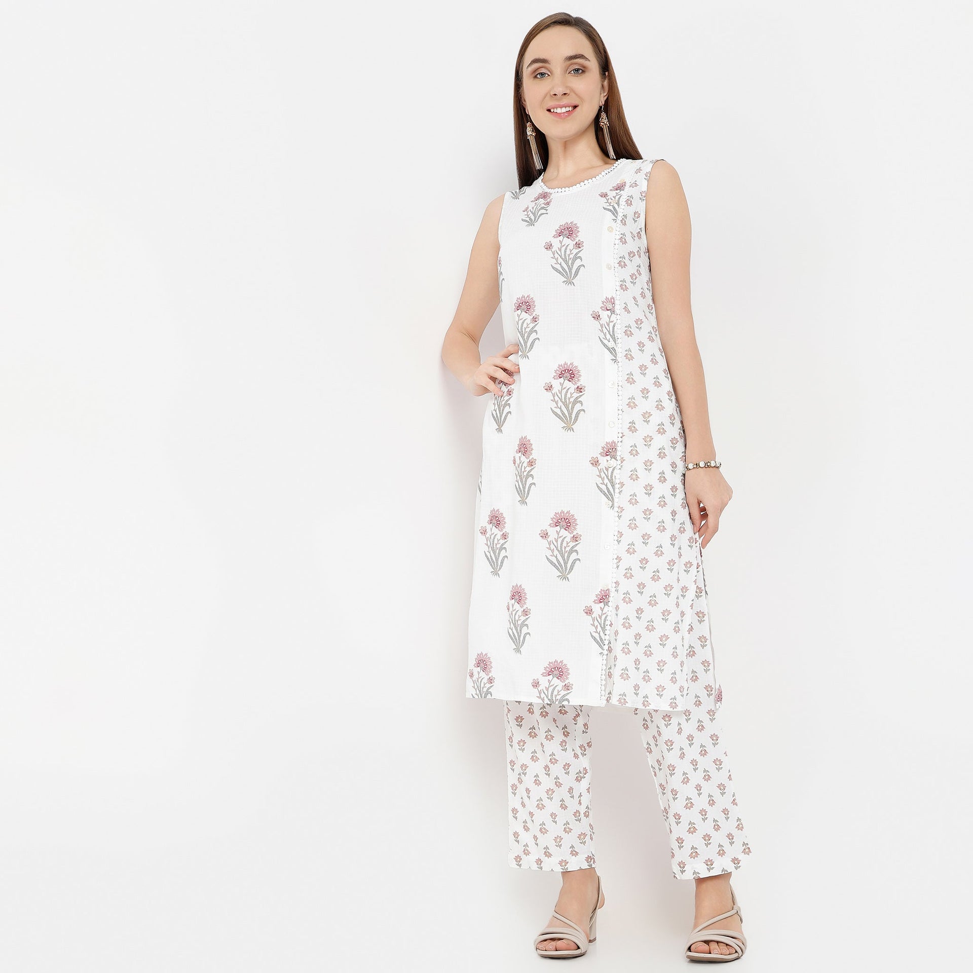 Ankle Length Straight Fit Printed Pants