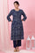 Indigo Handblock Print Straight Kurta