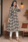 Black Printed Pure Cotton Flared Kurta