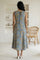 Blue Block Printed Pure Cotton A-line Dress