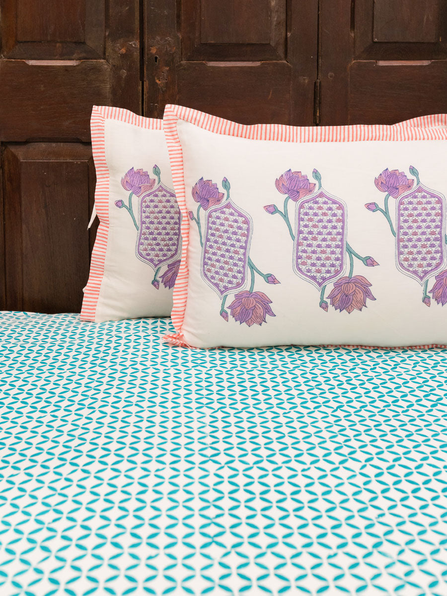 Padma Hand Block Printed Cotton Bed Sheet