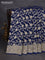 Banarasi georgette saree peacock blue with allover jaal weaves & stone work and zardosi work border