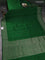 Banarasi poona silk saree green with plain body and zari woven border