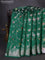 Banarasi poona silk saree green with allover silver zari weaves and silver zari woven border
