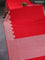 Banarasi crush crepe saree red with plain body and zari woven border