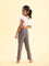 Girls Solid Medium Grey Super Stretch Jeggings