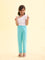 Girls Solid Baby Mint Ankle Length Leggings