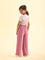 Girls Solid Mauve Knit Palazzo