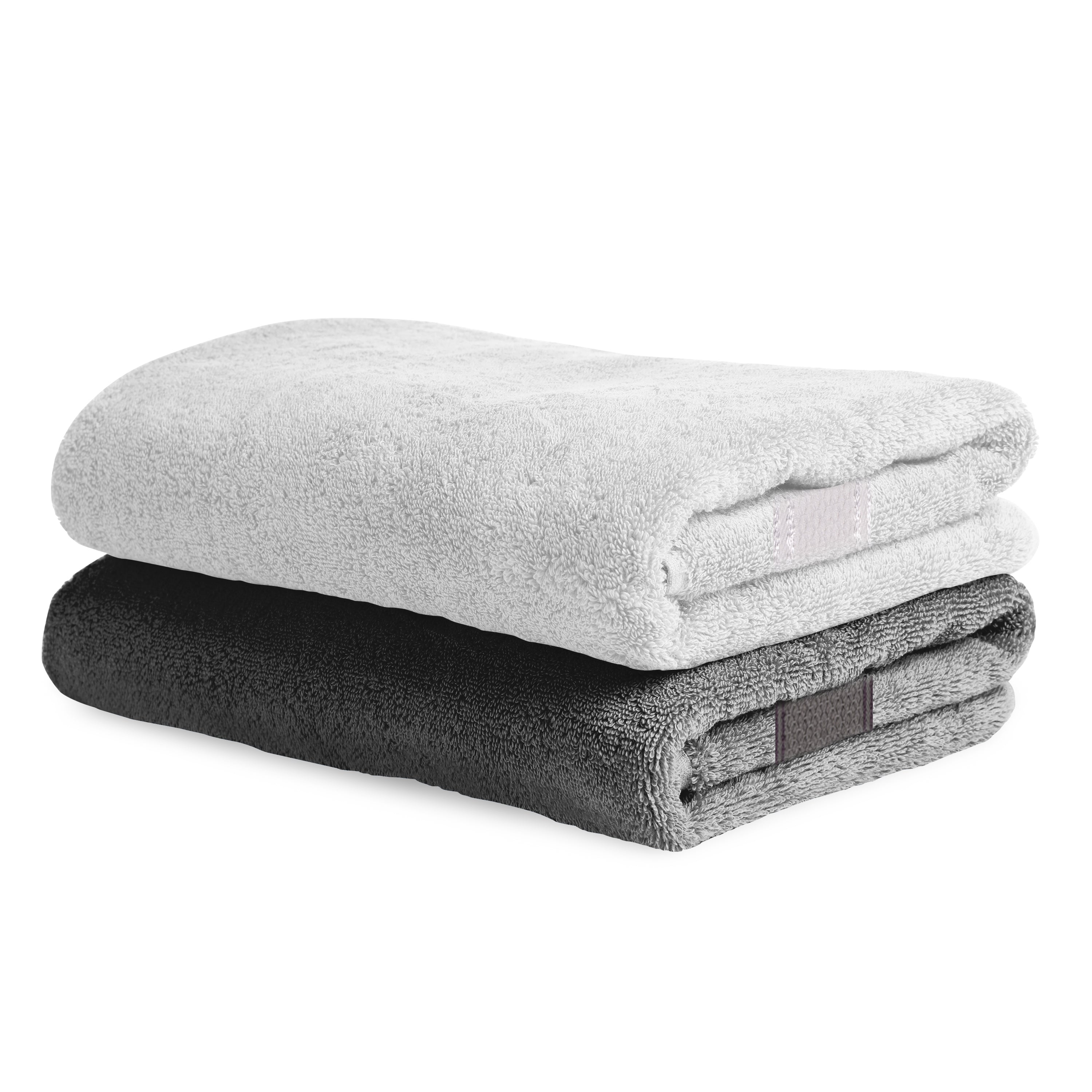 Buy Aquacado 68 x 136 cm Bath Towel Set of 2 Charcoal Grey & Onion Online-  At Home by Nilkamal
