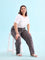 Black Cotton Knit Printed Lounge Pants
