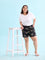 Women Printed Black Mid Rise Woven Viscose Lounge Shorts