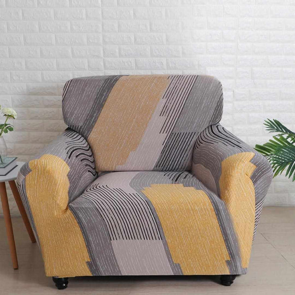 Texured Elegance Fitted 3 Seater Sofa Cover Grey & Multicolor