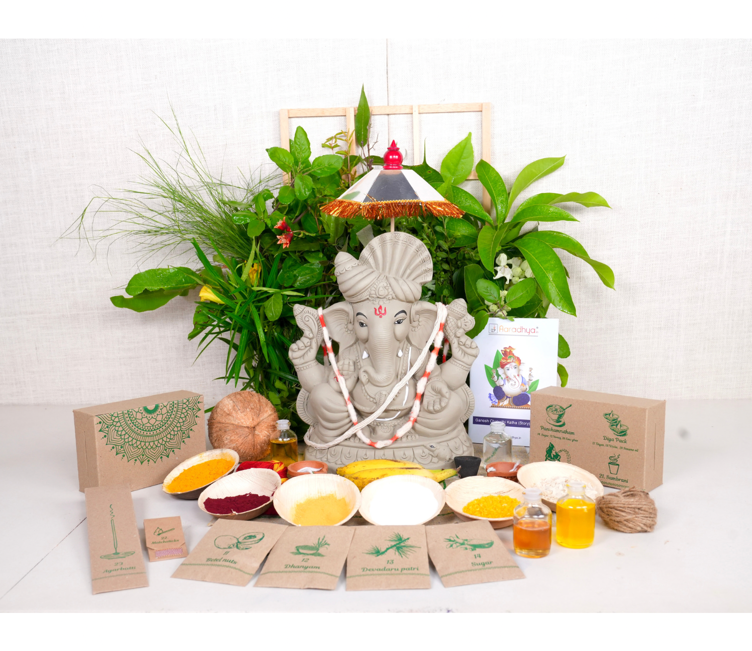 Eco-friendly Ganesha with Pooja Kit (12-inch)