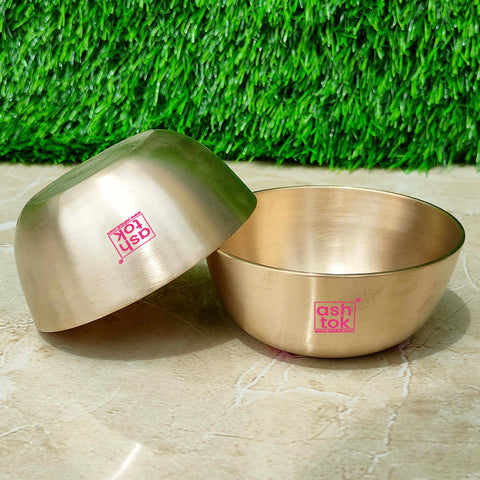 Kansa Bowl For Serving, Bronze Bowl Matt Finish (Pack of 2 Pcs)