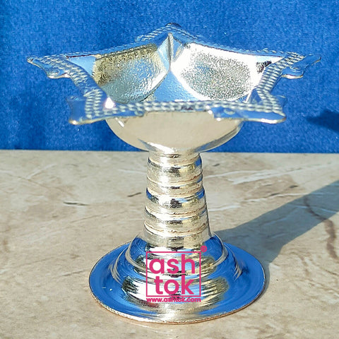 German Silver Diya, Puja Diya, Panchbatti Diya