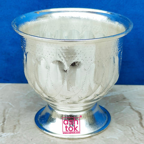 German Silver Gandham Ginni. Sindoor Bowl Diameter - 3 Inches