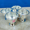 German Silver Chopala, Haldi Kumkum Holder with 4 Bowls Attached, Diameter 3.5 Inches