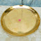 Navratri Special Round Polished Brass Plate, Puja Plate (Dia 9 Inches)