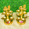 Brass Panchamahal 2 Step Peacock diya Set, Handmade diwali diya (Set of 2)