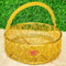 Round Shaped Metal Wire Flower Basket, Decorative Basket (Dia 6 Inches)