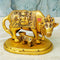 Brass Cow Calf, Kamdhenu Cow with Calf, Decorative for Puja Room