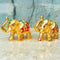 Brass Coloured Meenakari Elephant Idol Set, Decorative Showpiece for Home and Office (Pack of 2 Pcs)