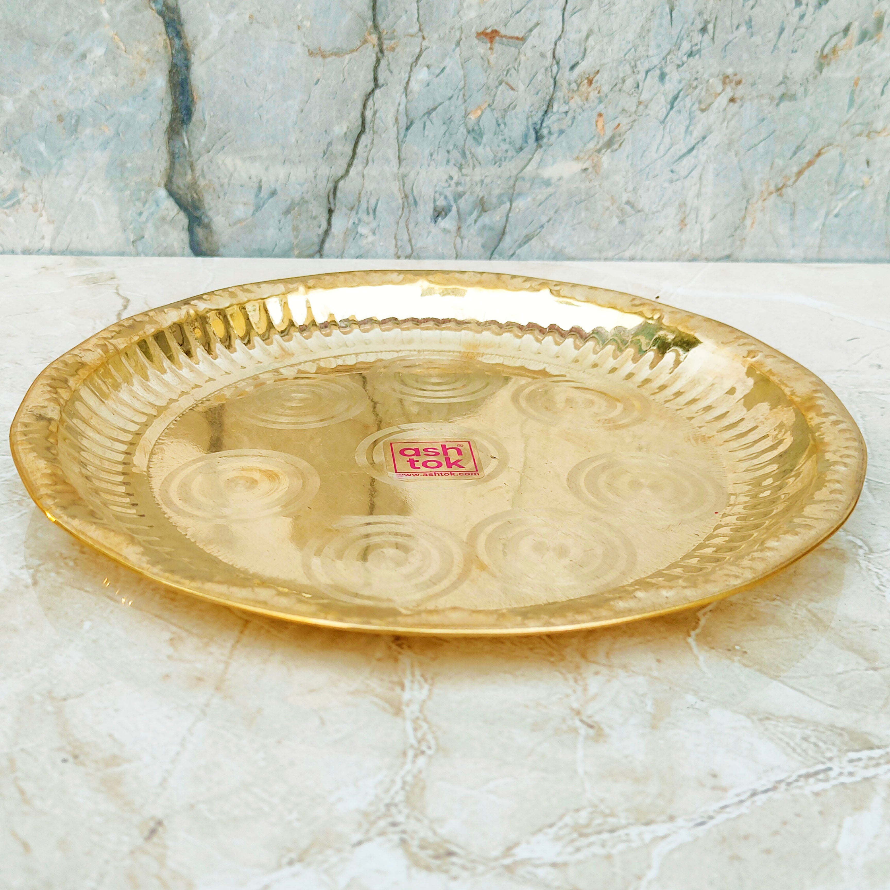 Handcrafted Brass Puja Plate, Brass Pooja Thali Plate, Mandir