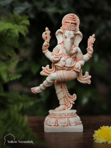 Marble Dust Sculpture - Dancing Ganesha