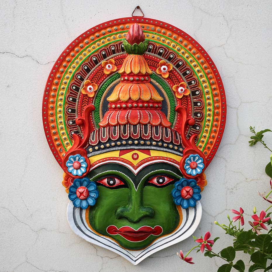 Wooden Handpainted Kathakali Mask - 15